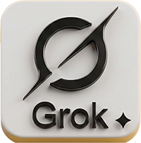 Logo 3D oficial do modelo Grok