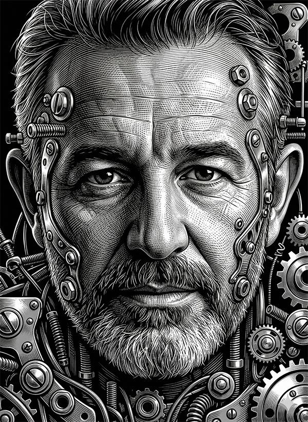 Imagem do prompt Monocromatico_metal