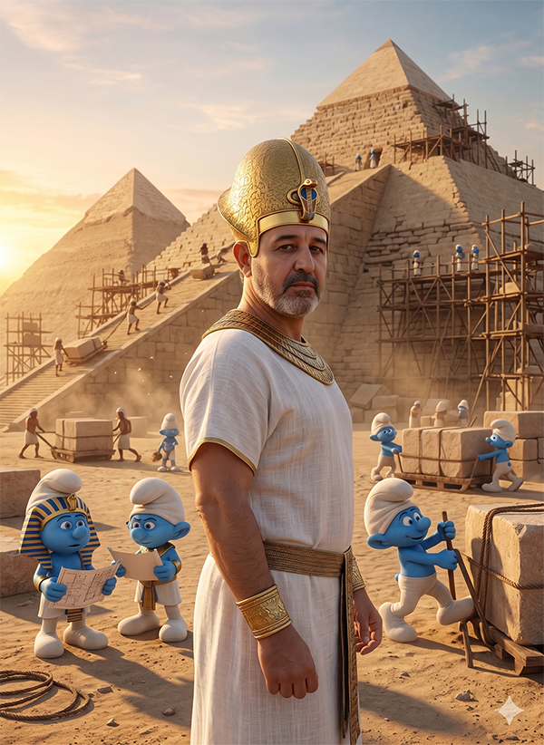 Imagem do prompt Smurfs_egito