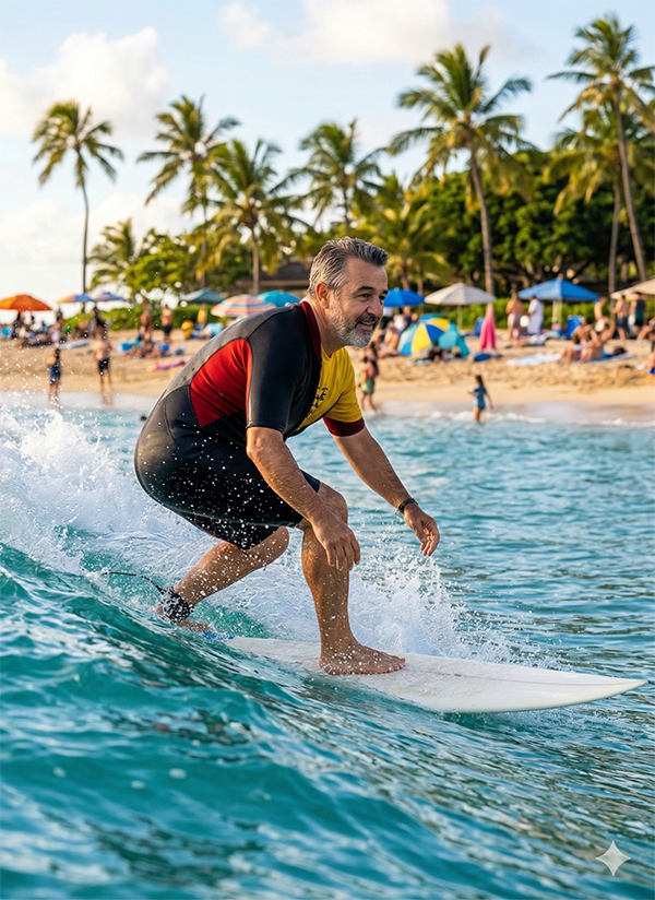 Imagem do prompt Surfando