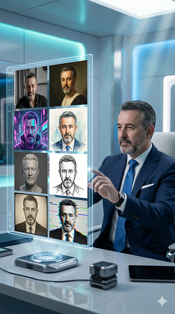 Imagem do prompt Holograma