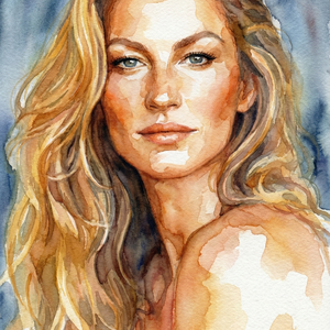 Imagem do prompt Caricatura_pintura_expressive watercolor portrait illustration created