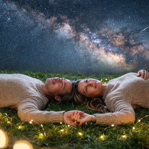 Imagem do prompt Casal_prompt stargazing lovers eternal night
