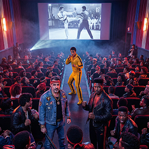 Imagem do prompt Filmes_cinematic recreation classic movie theater