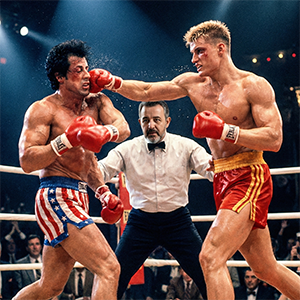 Imagem do prompt Filmes_ultrarealistic dynamic boxingring scene recreating