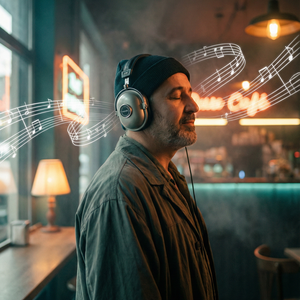 Imagem do prompt Criativo_ouvindomusica