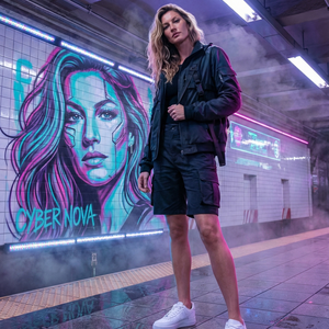 Imagem do prompt Efeitos_cyber subway rebel self graffiti