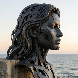 Imagem do prompt Estatuas_esculturademetalescuro