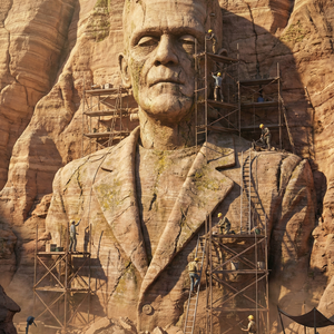 Imagem do prompt Estatuas_transform uploaded image largescale archaeological