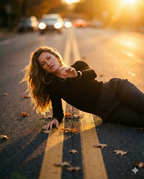 Imagem do prompt Deitada_na_estrada