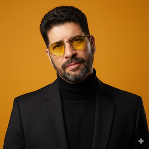 Imagem do prompt Masculino_book_slight head tilt editorial highlight