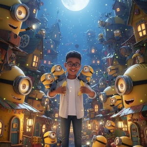 Imagem do prompt Personagens_magical nighttime scene wide minion