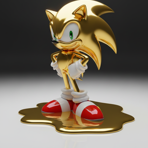 Imagem do prompt Personagens_prompt final escultura dourada piso