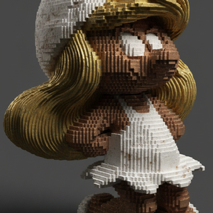 Imagem do prompt Personagens_prompt nano banana escultura voxel