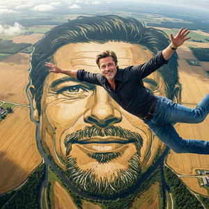 Imagem do prompt Rosto_arte_natural earth portrait skydive nature