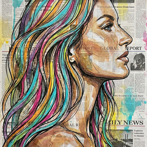 Imagem do prompt Rosto_arte_stylized sideview portrait person long