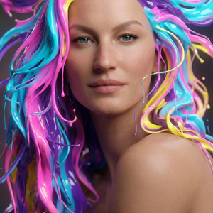 Imagem do prompt Rosto_efeito_cabeloliquido