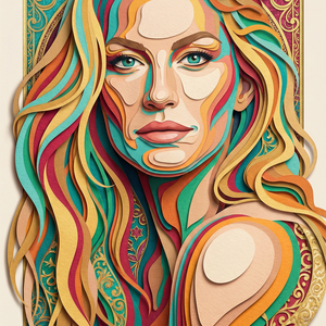 Imagem do prompt Rosto_efeito_papelcolorido