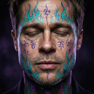 Imagem do prompt Rosto_realista_nano banana oracle tattoos integrated