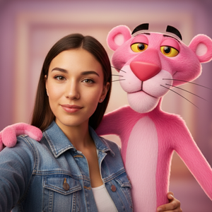 Imagem do prompt Selfie_pantera_cor_de_rosa