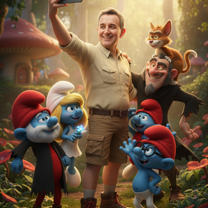 Imagem do prompt Selfie_smurfs