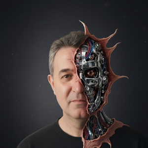 Imagem do prompt Surreal_homemrostorobot2